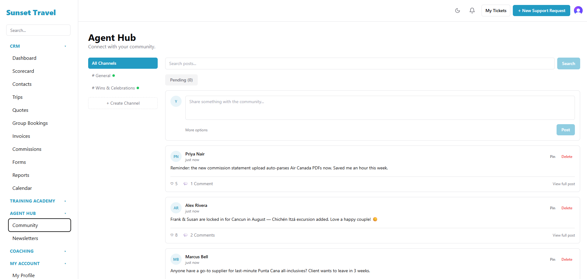 AgencyOS Community screen